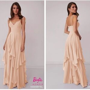 Barbie AZAZIE 1004 English Rose A-Line Bow Chiffon Dress Size 16